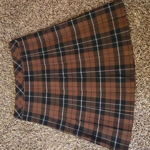 Sunday Best Brown and Black Plaid Skirt